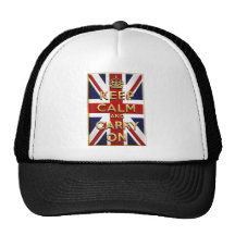 Keep Calm British flag Trucker Hat