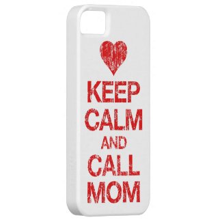 Keep Calm Call Mom Heart iPhone 5 Case Distressed