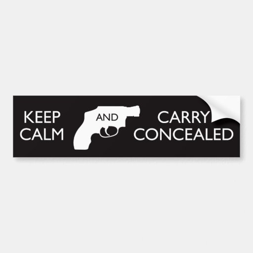 Keep Calm Carry Concealed Blackwhite Bumper Sticker Zazzle 