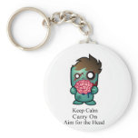 Keep Calm, Carry On, Aim for the Head Keychain