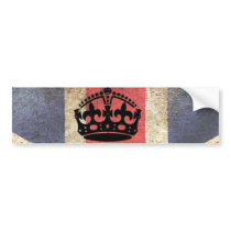 Keep Calm Carry On British Flag Bumper Sticker
