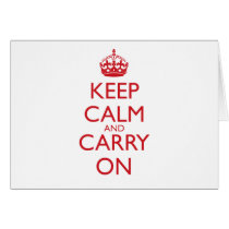 Keep Calm & Carry On Fire Engine Red Text Greeting Card