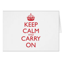 Keep Calm & Carry On Fire Engine Red Text Greeting Card