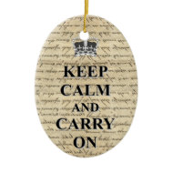 Keep Calm &amp; Carry On Christmas Tree Ornament