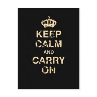 Keep Calm Carry On postcard