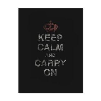 Keep Calm Carry On postcard