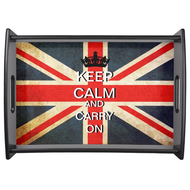 Keep Calm Carry On Union Jack Serving Tray