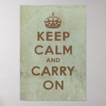 Keep Calm & Carry On Vintage Poster