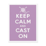 Keep Calm &amp; Cast On Postcard