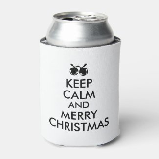 Keep Calm Christmas Can Cooler Jingle Bells Custom