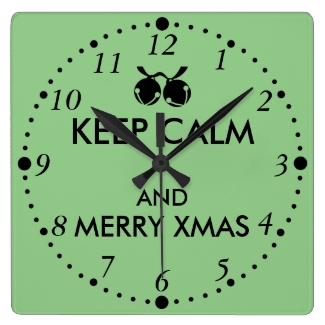 Keep Calm Christmas Clock Jingle Bells Merry Xmas