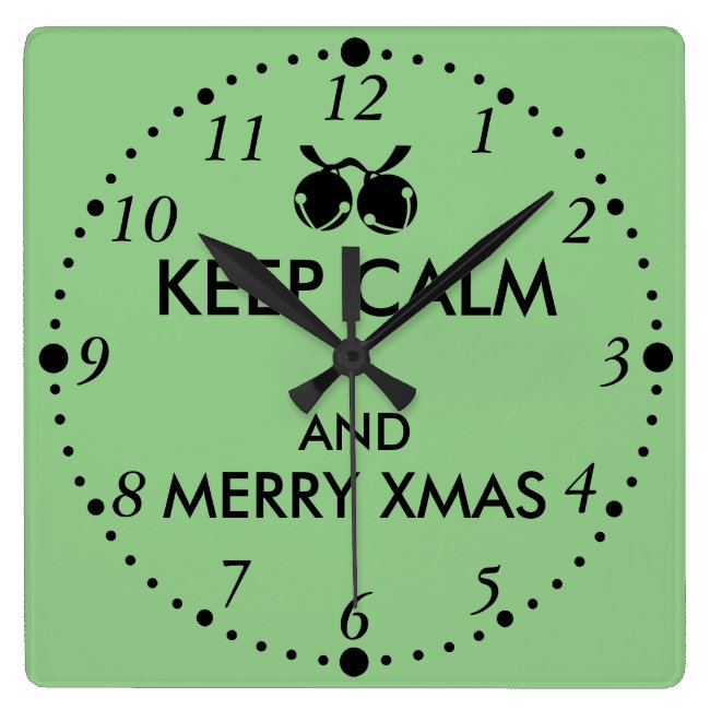 Keep Calm Christmas Clock Jingle Bells Merry Xmas