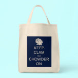 Keep Calm Clam Chowder Grocery Tote bags