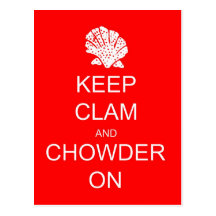 Keep Calm Clam Chowder Post Card