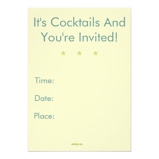 Keep Calm Cocktail Party Custom Invitation (Blue)