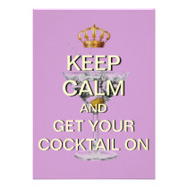 Keep Calm Cocktail Party Invitation (Purple) invitations