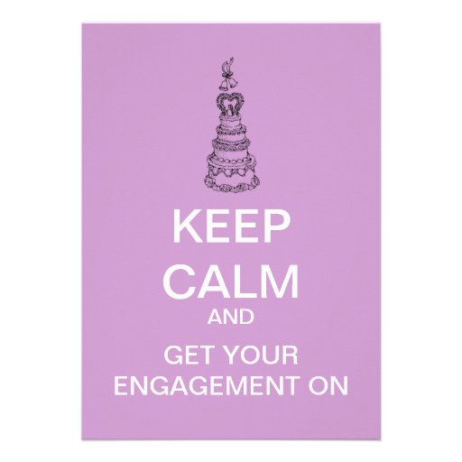 Keep Calm Custom Bridal Engagement Invitation
