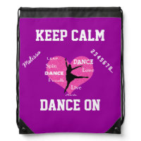 Keep Calm Dance On Drawstring Backpack