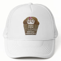KEEP CALM  EAT  CHOCOLATE MESH HATS