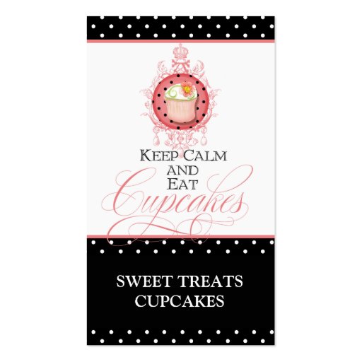 Keep Calm & Eat Cupcakes - Bakery Business Cards (front side)
