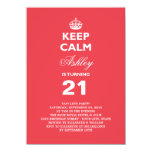 Keep Calm Funny Milestone 21st Birthday Invite Announcement