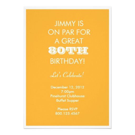 Keep Calm - Golf 80th Birthday Personalized Announcements