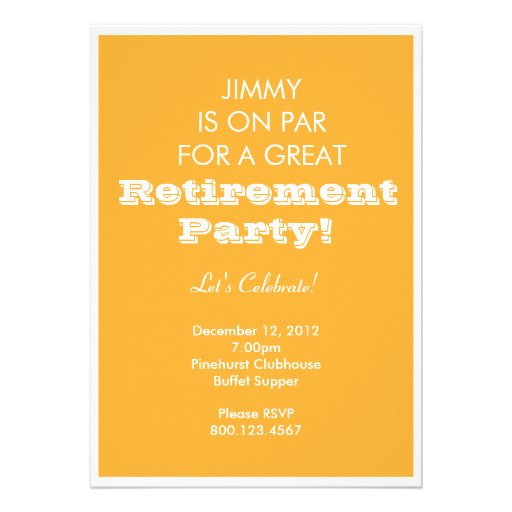 Keep Calm - Golf Theme Retirement Party Custom Invitation