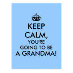 Keep Calm Grandma Postcard Pregnancy Announcement