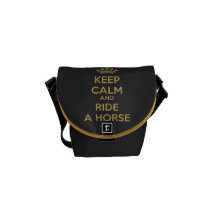 Keep Calm Horse in Gold Mini Zero Messenger Bag