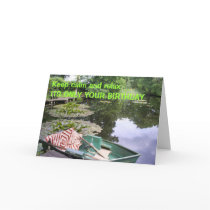 Keep calm, humerous greeting card