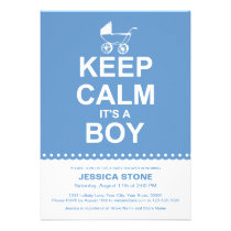 Keep Calm It's A Boy Baby Shower Invitation invitations