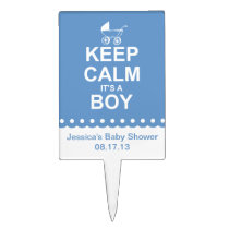 Keep Calm It's A Boy cake picks