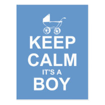 Keep Calm It's A Boy Postcard Shower Invitation postcards
