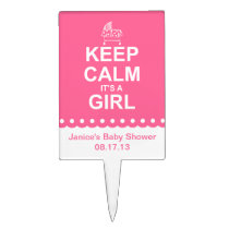 Keep Calm It's A Girl cake picks