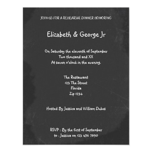Keep Calm Its A Rehearsal Dinner ChalkboardWedding Personalized Invites