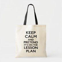Keep Calm Lesson Plan Canvas Bags