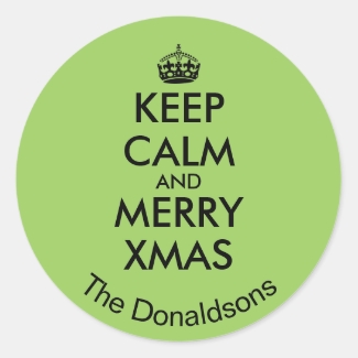 Keep Calm Merry Christmas Stickers Personalized