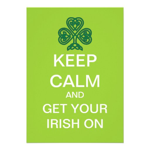 KEEP CALM Mod St. Patrick's Day Party Invitation (front side)