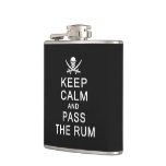 Keep Calm & Pass The Rum custom flask