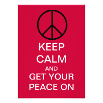 KEEP CALM PEACE PARTY Custom Invitations invitations