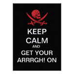KEEP CALM Pirate Day Custom Invites (Linen)