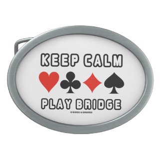 Keep Calm Play Bridge (Four Card Suits) Belt Buckles