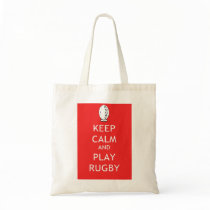 Keep Calm & Play Rugby Tote Bags