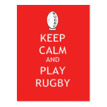 Keep Calm & Play Rugby Postcards