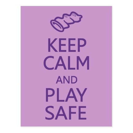 Keep Calm & Play Safe custom postcard