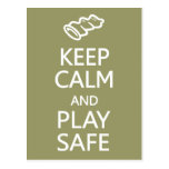 Keep Calm & Play Safe custom postcard