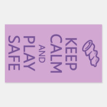 Keep Calm & Play Safe custom stickers