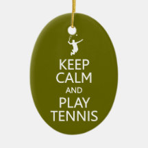 Keep Calm & Play Tennis custom ornament
