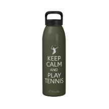 Keep Calm & Play Tennis custom water bottle