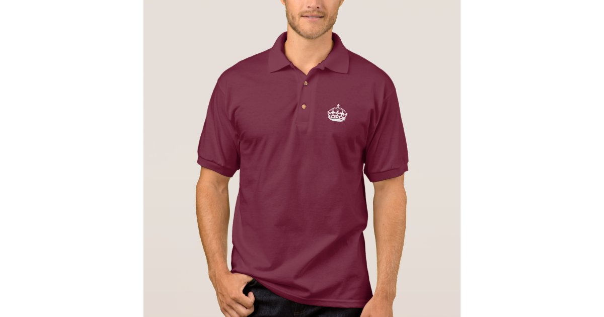 Keep Calm Polo Shirt with crown Zazzle